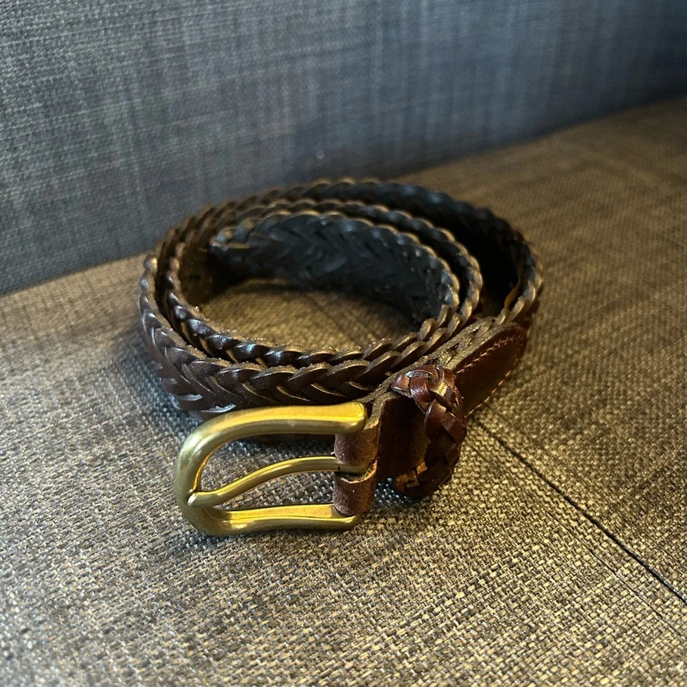 Club Room Youth Leather Braided Belt